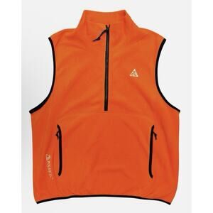 New Men’s Sz L NIKE ACG Wolf Tree Vest Polartec Orange/Black HJ2468-819